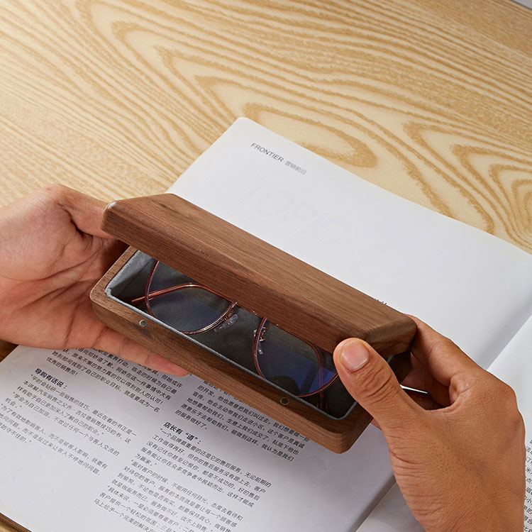 注文の革特大サングラスの表示木の梱包箱のための箱のケース