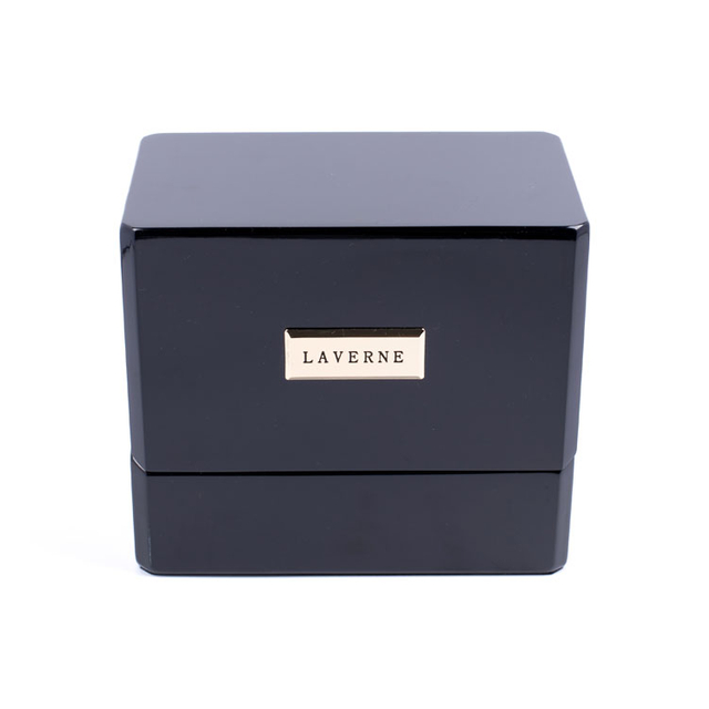 ダブルボトルキューブシェイプロングロゴブラックピアノペイントエッセンシャルオイル香水パッケージボックス