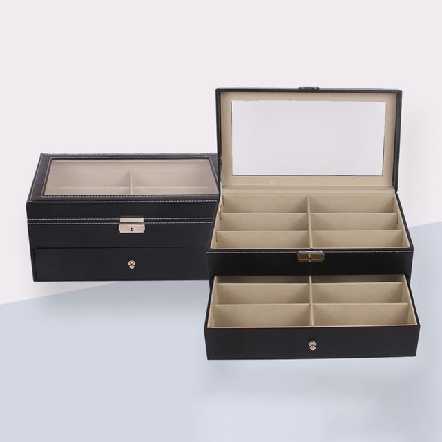 ガラスモザイクサングラス付きのアイミルクボトルの木製ケースボックス