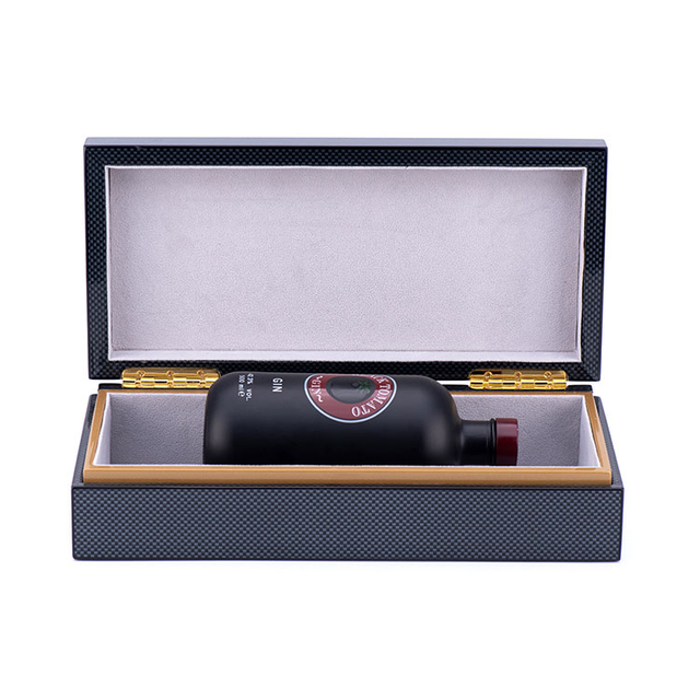 パーソナライズされたギフトやイベント用のエレガントな黒ワインボックス