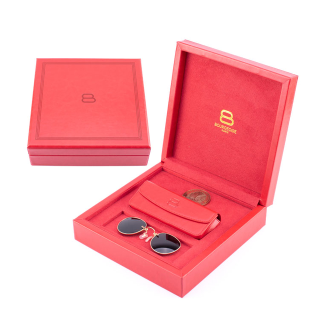 OEMラグジュアリーカスタムレッドサングラスパッケージングケースボックスギフト用