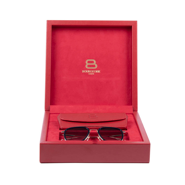 新デザインレザーサングラスセットギフトボックス