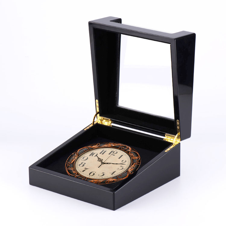 ガラスアクリルホットセール時計ギフトウォッチ木製ディスプレイボックス