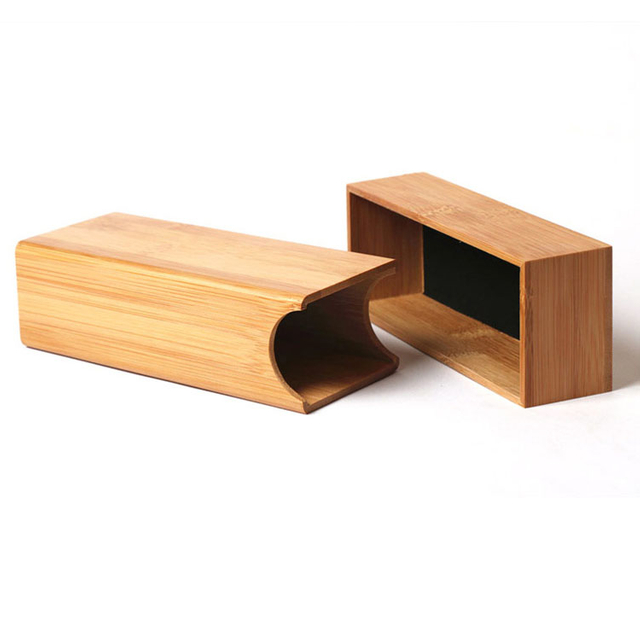 ハイエンドカスタムロゴ高級サングラスギフト用包装箱レッドPUレザーメガネ木製ケース