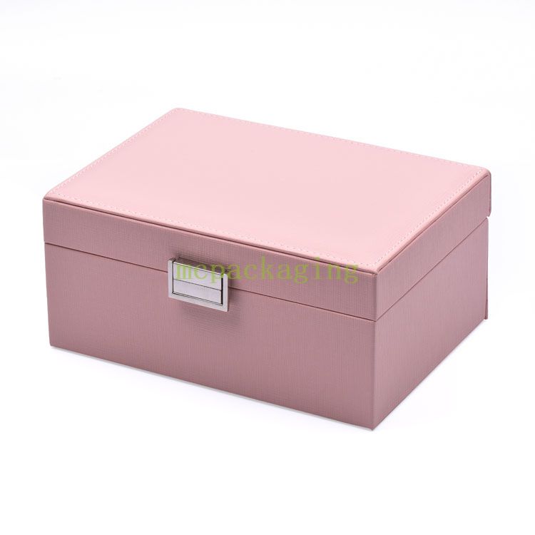 新しい高級到着ミニレザー Pu 小さなトラベルジュエリーボックスオーガナイザー女性ギフトカスタムロゴジュエリー収納ボックスミラー