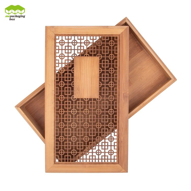 ジュエリー用のふた付きの豪華な手作りのカスタムクリア竹ギフトボックス