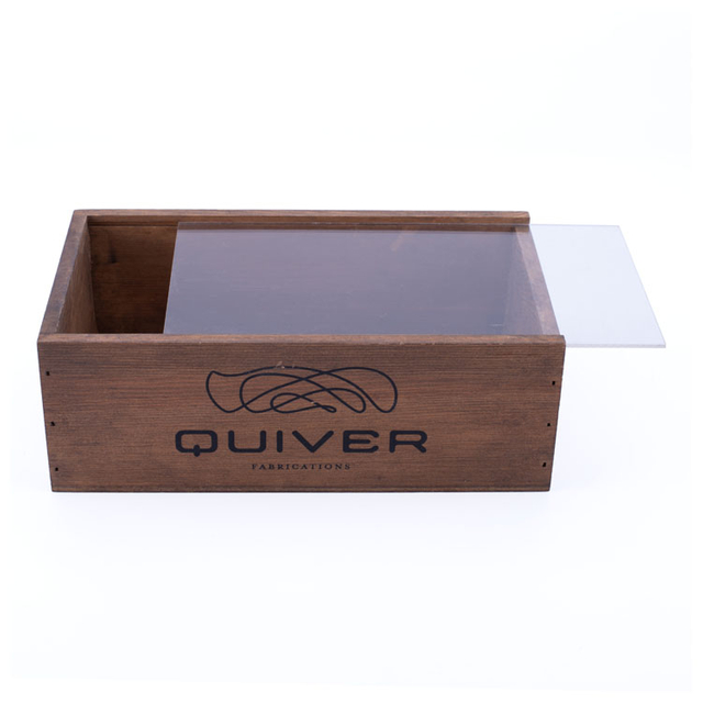 カスタムOEMロゴ家庭用卸売フリップカバーケースパインウッドジュエリーガラス蓋